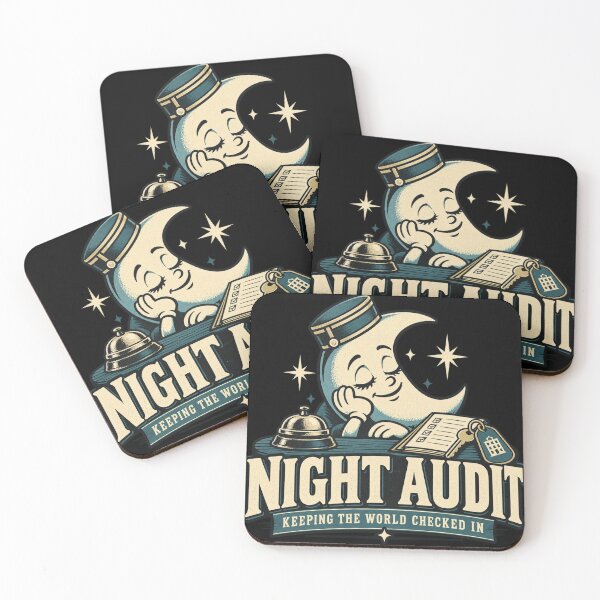 Item preview, Night Audit Hotel Worker Night Shift Moon and Bell Design designed and sold by DesignsDominus.