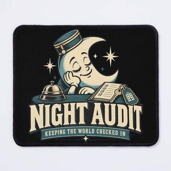 Item preview, Night Audit Hotel Worker Night Shift Moon and Bell Design designed and sold by DesignsDominus.