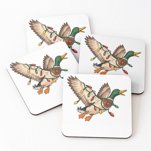 Item preview, Funny Christmas Mallard Duck Flying with Christmas Lights designed and sold by Kladhadredo.