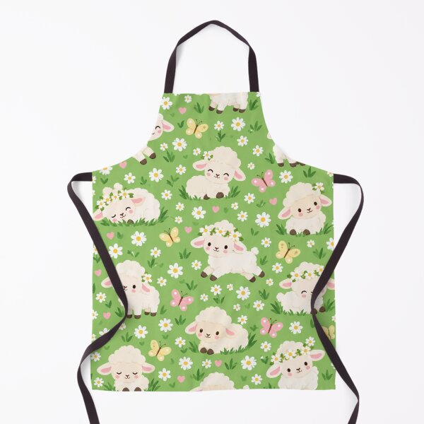 Item preview, Kawaii Lamb Spring Meadow Cute Seamless Pattern Print designed and sold by Inkworksbyshery.
