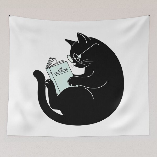 Item preview, Black Cat Reading with Glasses designed and sold by Apex Designs.