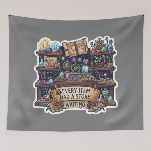 Item preview, Colorful Fantasy Adventurer Treasure Potion Shelf Collection designed and sold by KhAIa Reeve Art Studio.