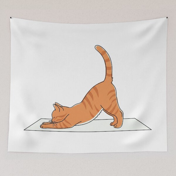Item preview, Orange Cat Stretching in a Yoga Pose designed and sold by Apex Designs.