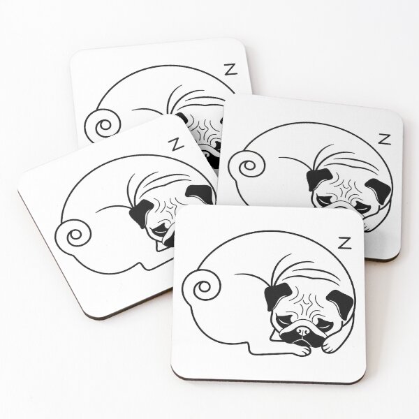 Item preview, Sleeping Pug Minimal Line Illustration designed and sold by Apex Designs.