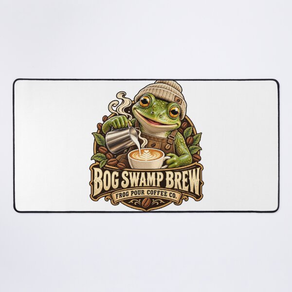 Item preview, Bog Swamp Brew Frog Barista – Vintage Latte Art Coffee Emblem designed and sold by ZayCreates.
