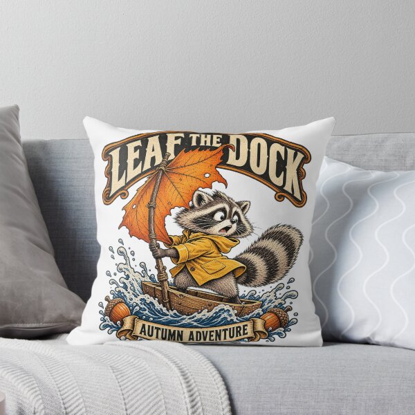 Item preview, Leaf the Dock – Raccoon Autumn Sailboat Adventure designed and sold by ZayCreates.