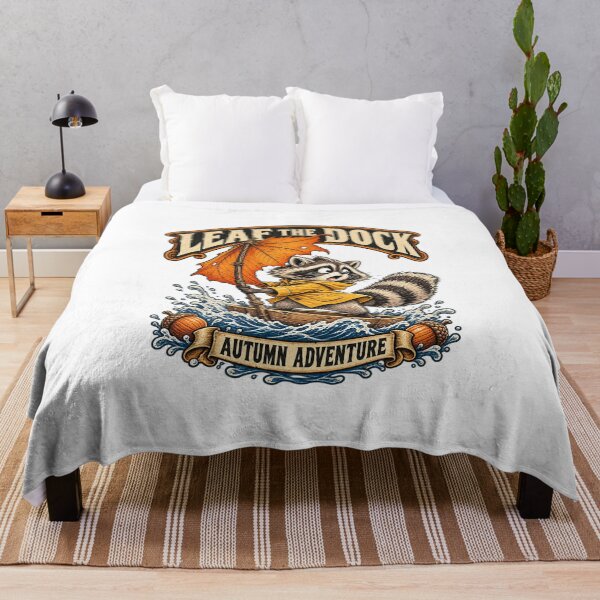 Item preview, Leaf the Dock – Raccoon Autumn Sailboat Adventure designed and sold by ZayCreates.