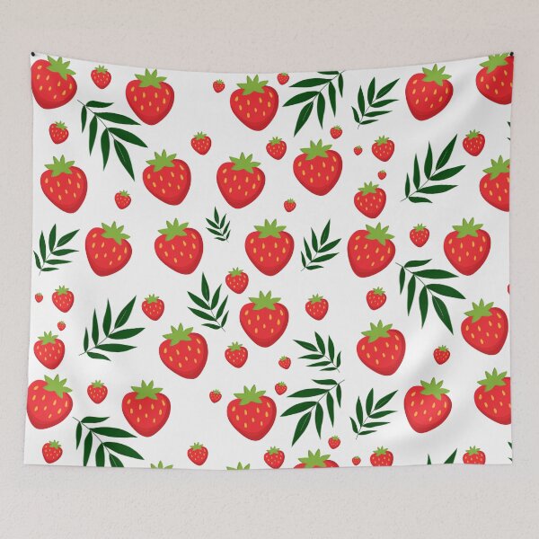 Item preview, Cute Strawberry Tropical Fruit & Green Leaves  designed and sold by Shakira & Sahir Press Alliance.