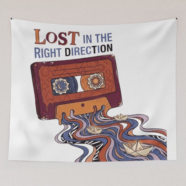Item preview, Lost in the Right Direction – Retro Cassette Surrealist Art designed and sold by designbyuzi.