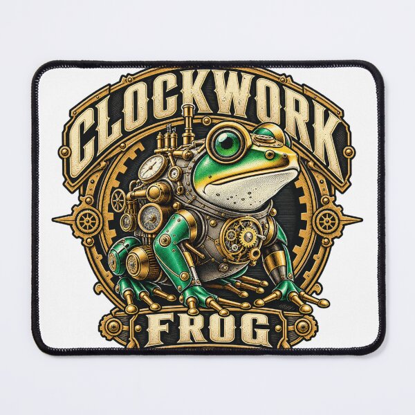 Item preview, Clockwork Frog Steampunk Mechanical Amphibian Emblem designed and sold by ZayCreates.