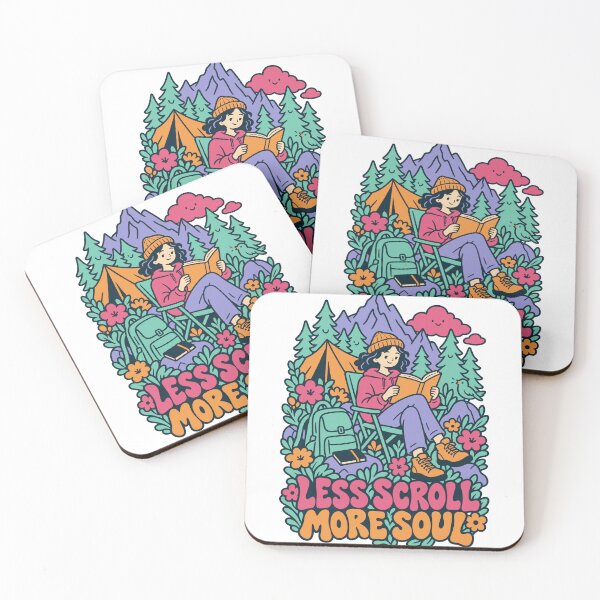 Item preview, Less Scroll More Soul - Book Lover Mountain Camping designed and sold by Summit Folk Studio.