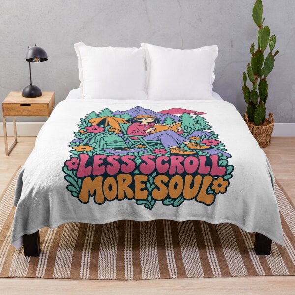 Item preview, Less Scroll More Soul - Book Lover Mountain Camping designed and sold by Summit Folk Studio.