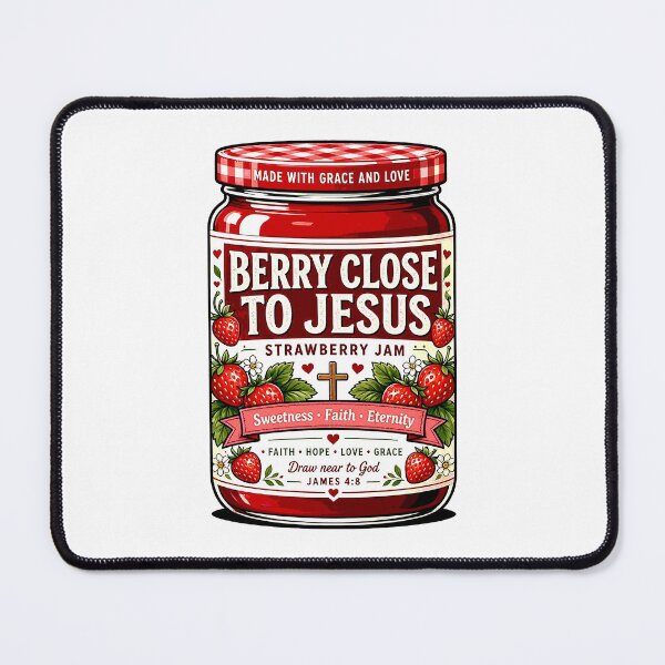 Item preview, Berry Close to Jesus Strawberry Jam – Cute Christian Faith designed and sold by plushism.