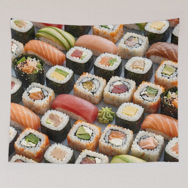 Item preview, Fresh Sushi Platter Pattern designed and sold by Sybille-Yates.