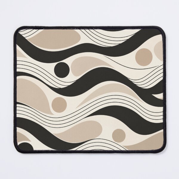 Item preview, Minimalist Organic Wavy Lines Neutral Abstract Seamless Pattern designed and sold by Shivora Studio.