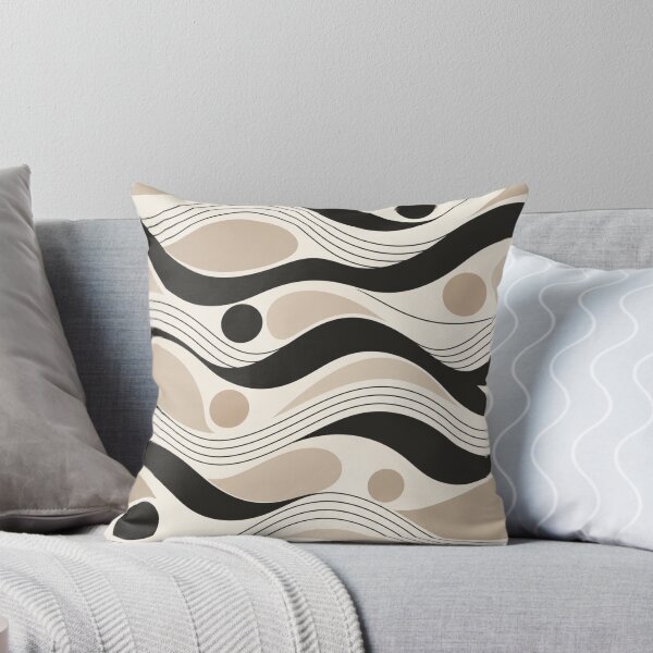 Item preview, Minimalist Organic Wavy Lines Neutral Abstract Seamless Pattern designed and sold by Shivora Studio.