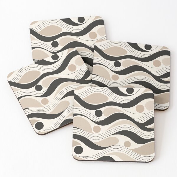 Item preview, Minimalist Organic Wavy Lines Neutral Abstract Seamless Pattern designed and sold by Shivora Studio.