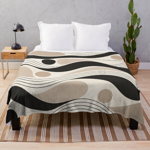 Item preview, Minimalist Organic Wavy Lines Neutral Abstract Seamless Pattern designed and sold by Shivora Studio.