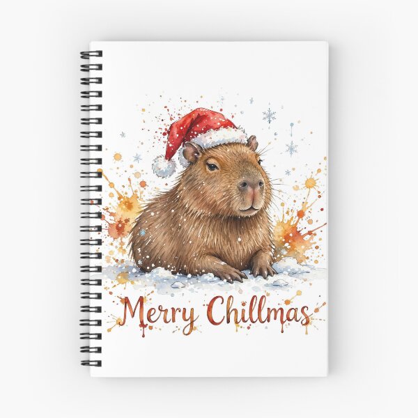 Item preview, Merry Chillmas Capybara in Santa Hat, Funny Christmas Capybara Watercolor, Chill Holiday Animal designed and sold by LunaAdventurer.