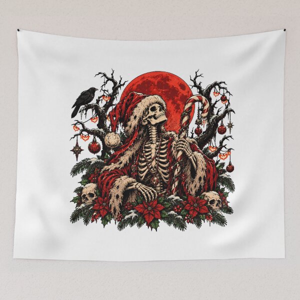Item preview, Gothic Santa Claus Blood Moon Holiday Skeleton designed and sold by chattsuede.