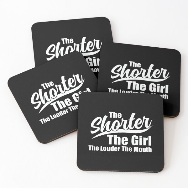 Item preview, The Shorter The Girl The Louder The Mouth White Text Black Background Typography designed and sold by ArtSantosv.