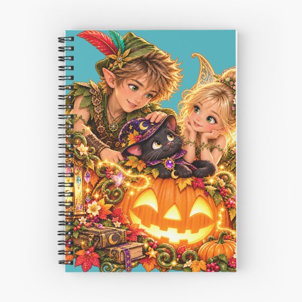 Item preview, Magical fairy world with pumpkin and cat designed and sold by AnjaSarahArt.