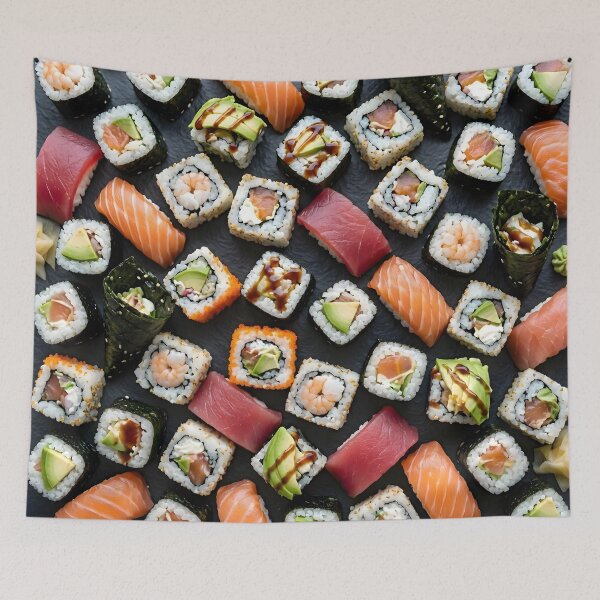 Item preview, Fresh Sushi Platter Pattern designed and sold by Sybille-Yates.