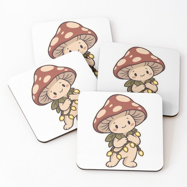 Item preview, Cute Mushroom Sprite with Christmas Fairy Lights designed and sold by OuqCreations.