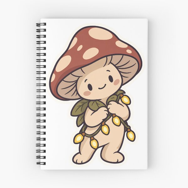 Item preview, Cute Mushroom Sprite with Christmas Fairy Lights designed and sold by OuqCreations.