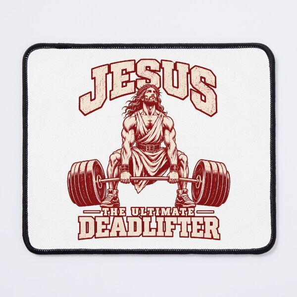 Item preview, The Ultimate Deadlifter Jesus Barbell Gym designed and sold by chattsuede.