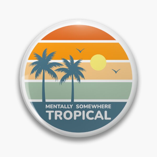 Item preview, Mentally Somewhere Tropical Retro Sunset Palm Tree Design designed and sold by Shape Snip Studio.