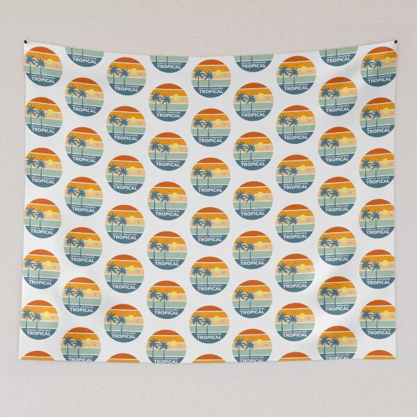 Item preview, Mentally Somewhere Tropical Retro Sunset Palm Tree Design designed and sold by Shape Snip Studio.