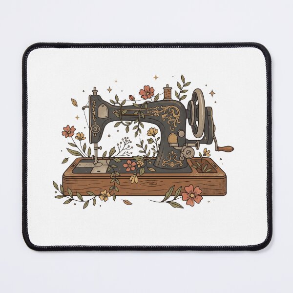 Item preview, Sewing Machine Vintage Floral Botanical Art designed and sold by DariaOltes.