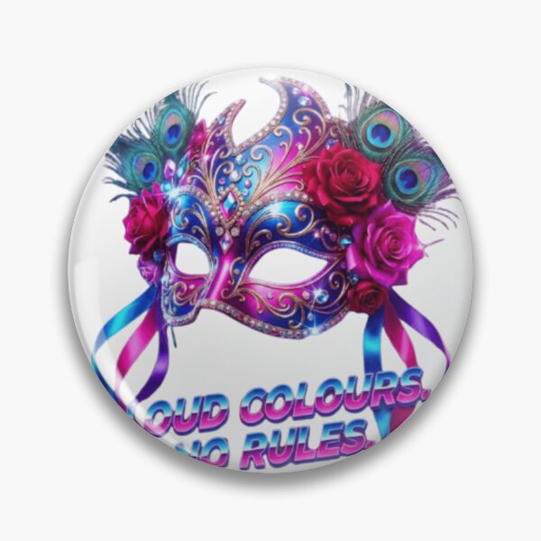 Item preview, Neon Romance – Vibrant 80s Glamour Mask and Peacock Feathers designed and sold by designbyuzi.