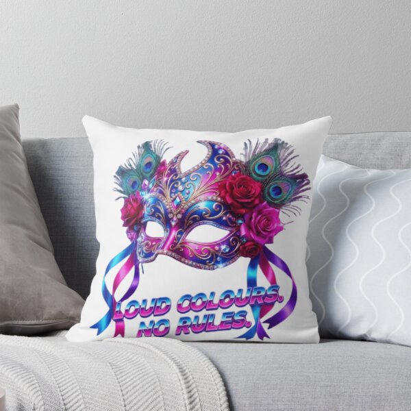 Item preview, Neon Romance – Vibrant 80s Glamour Mask and Peacock Feathers designed and sold by designbyuzi.
