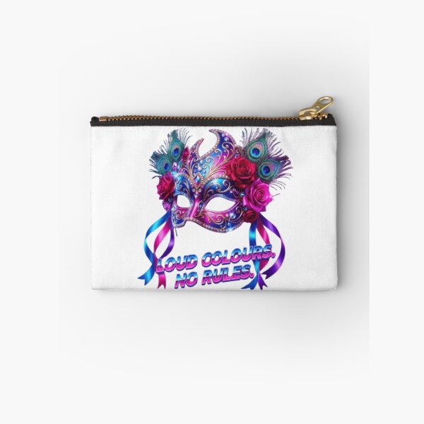 Item preview, Neon Romance – Vibrant 80s Glamour Mask and Peacock Feathers designed and sold by designbyuzi.