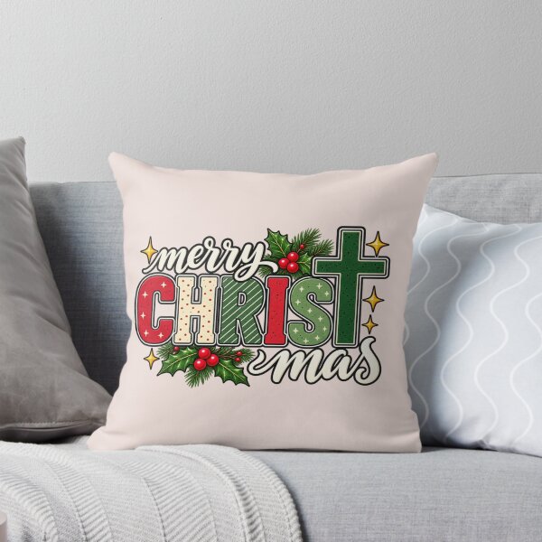 Item preview, Merry Christ-mas Cross, Christian Christmas Holly, Festive Holiday, Religious Faith Based Xmas Aesthetic designed and sold by Quiajia.