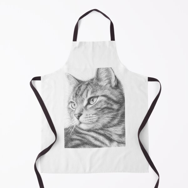 Item preview, Black and White Tabby Cat Pencil Sketch Portrait designed and sold by Leon Woods Pencil Art.