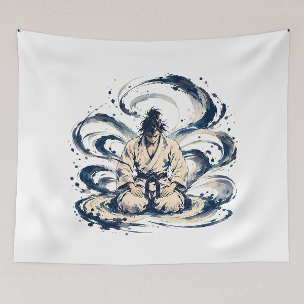 Item preview, Meditating Samurai Seiza Ink Wash designed and sold by chattsuede.