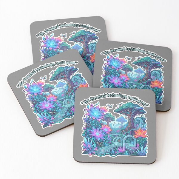 Item preview, Bioluminescent Futuristic Cybernetic Garden Mechanical Plants Art designed and sold by KhAIa Reeve Art Studio.