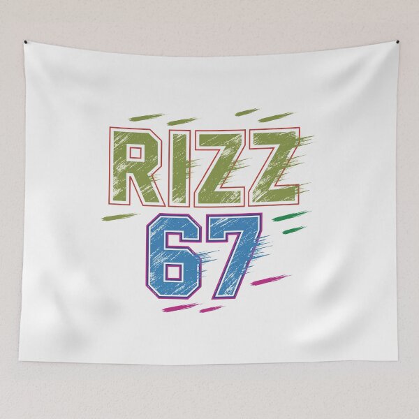 Item preview, Rizz Level 67 Neon Typography Graphic designed and sold by ArtSantosv.