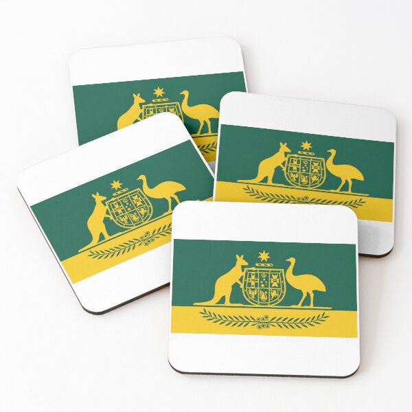 Item preview, Green and Gold coat of arms Australia designed and sold by Kangaroo Sun.