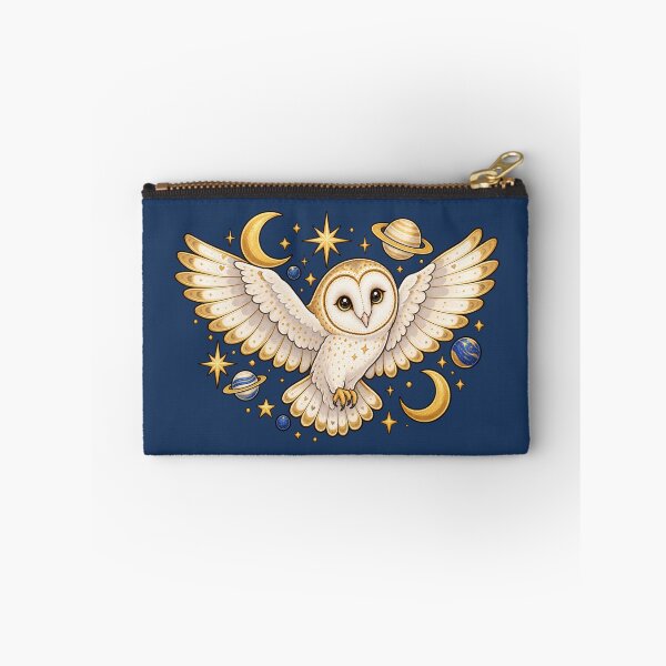 Item preview, Celestial Barn Owl – Golden Moon and Stars designed and sold by Britishdelights.