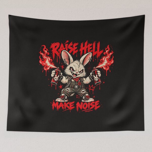 Item preview, Raise Hell Make Noise – Rebellious Punk Rabbit designed and sold by AwesomeBeyondLimits.