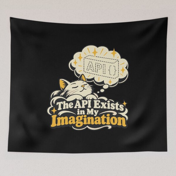Item preview, The API Exists in My Imagination Cat Shirt designed and sold by ThreadQuirk.
