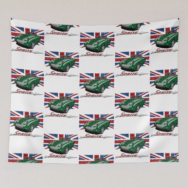 Item preview, My Drawing Of The Frogeye Sprite With Union Jack Background And Arrow Logo designed and sold by jeziah-mouser.