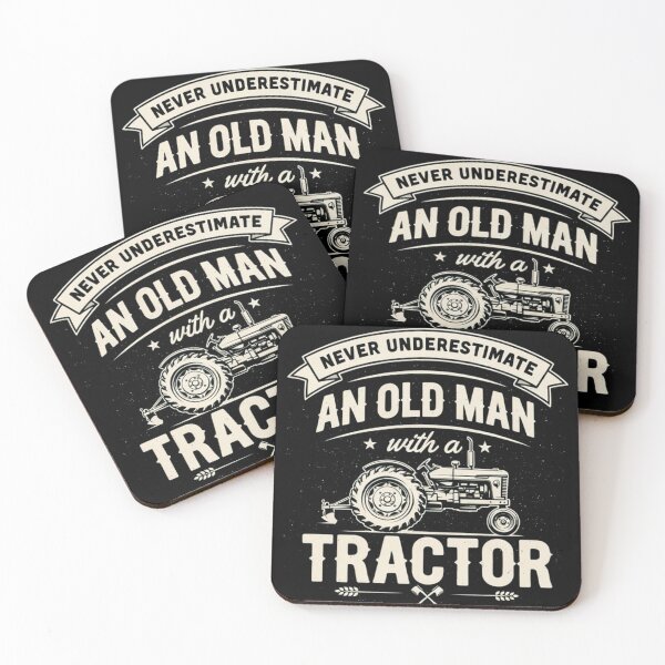 Item preview, Never Underestimate An Old Man With A Tractor, Funny Farmer designed and sold by Dabbing Turtle Designs.