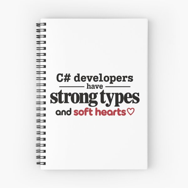 Item preview, C Developer Strong Types Soft Hearts Funny Coding Typography designed and sold by ThreadQuirk.