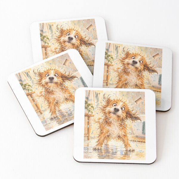 Item preview, Funny Dog Bath Time Wet Puppy Shaking designed and sold by chattsuede.