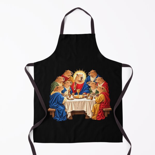 Item preview, Religious Supper Scene with Capybaras designed and sold by elderberry.